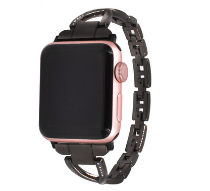 X-Shape Stainless Steel Apple Watch Band – Luxury Metal Strap for All Series