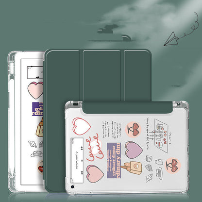 Compatible with Apple, Suitable For Apple IPad Case 6 With Pen Slot IPad8 Case