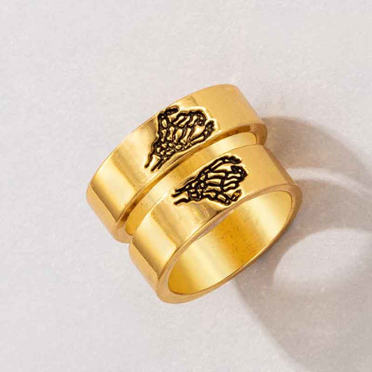 Anillos personalizados de pareja de amor de dibujos animados