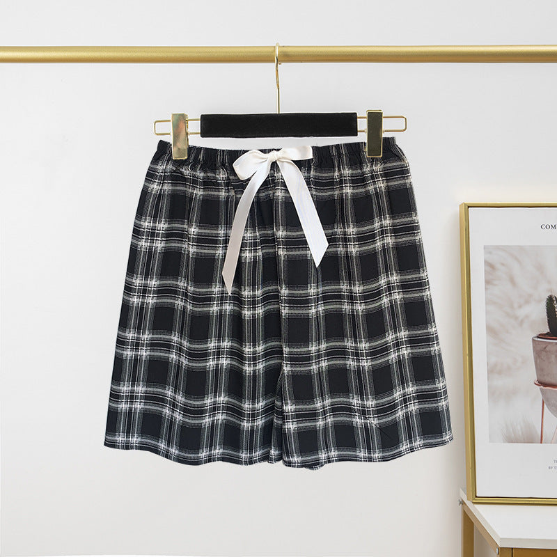 Pantalon de pyjama en soie de coton pour femme, short d'été fin et décontracté