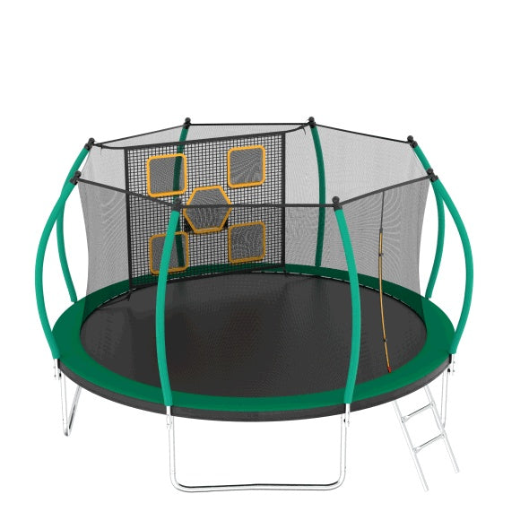 14FT Trampoline with Enclosure & Ladder – ASTM Approved