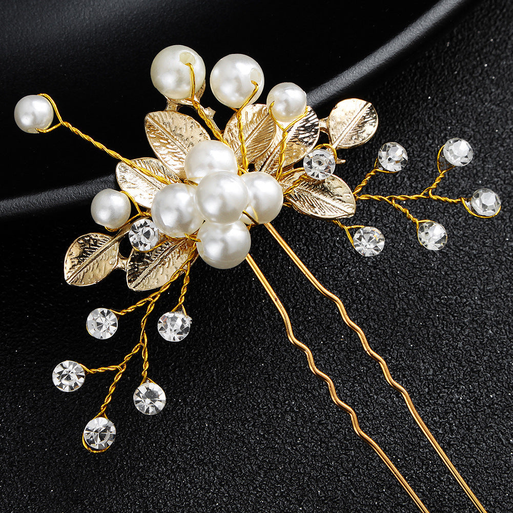 Coiffe de mariée bijoux faits main perle en forme de U fleur de tête épingle à cheveux