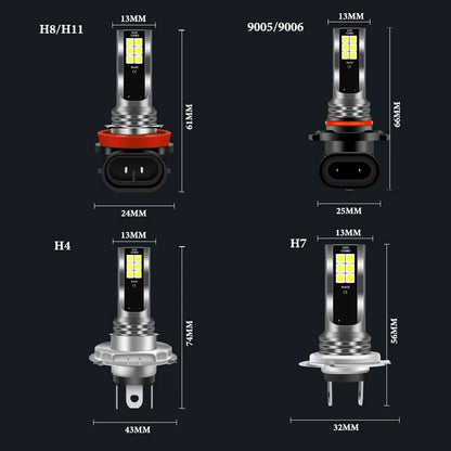 2PCS LED Fog Lights | Super Bright 6000K White Auto Bulbs