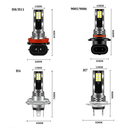 2PCS LED Fog Lights | Super Bright 6000K White Auto Bulbs