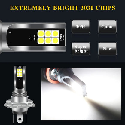 2PCS LED Fog Lights | Super Bright 6000K White Auto Bulbs