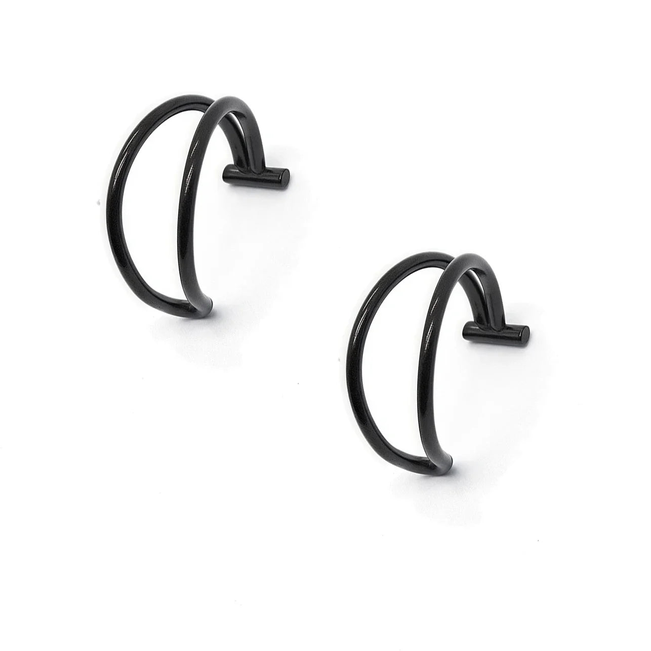 2 Piece Set Stainless Steel Clip-On Nose and Lip Rings | Punk Style Fake Piercing Jewelry