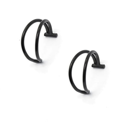 2 Piece Set Stainless Steel Clip-On Nose and Lip Rings | Punk Style Fake Piercing Jewelry