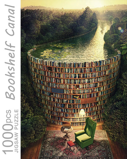 Bookshelf Canal Jigsaw Puzzle – 1000 Pieces