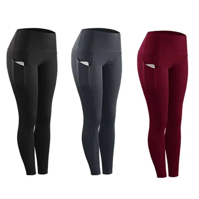3-Pack Women Compression Skinny Fitness Leggings with Pockets
