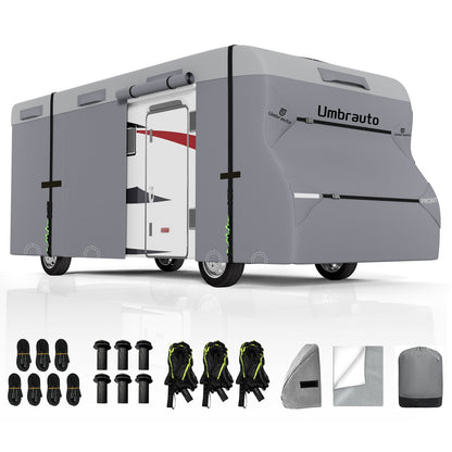 Umbrauto RV Cover Class C Upgraded 7 Layers Anti-UV Top Panel Motorhome Cover,Gray