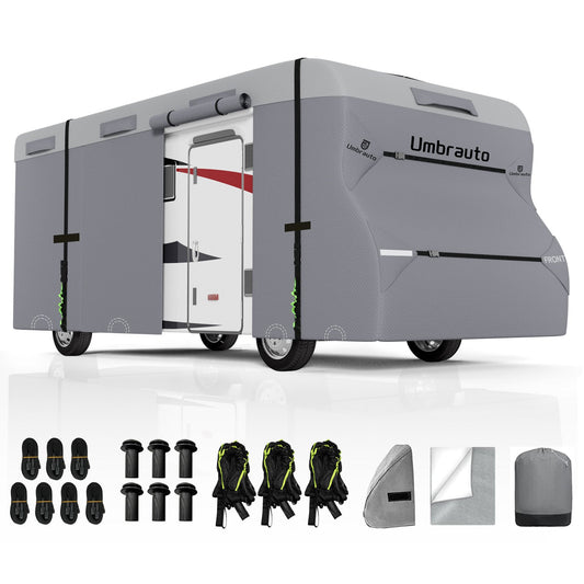Umbrauto RV Cover Class C Upgraded 7 Layers Anti-UV Top Panel Motorhome Cover,Gray