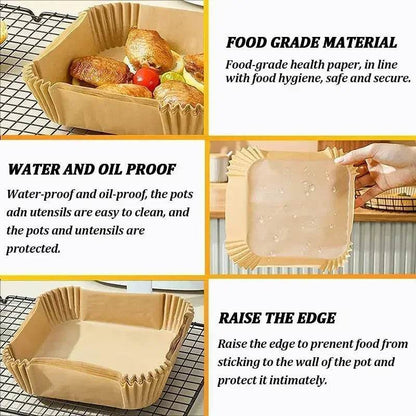 Air Fryer Paper Accessories Airfryer Baking Paper Disposable Liners, Non stick Parchment Aerogrill Paper for Convection Oven