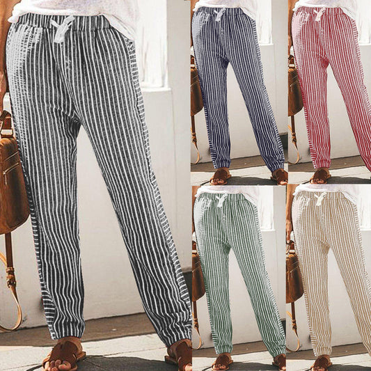 Pantalon large rayé