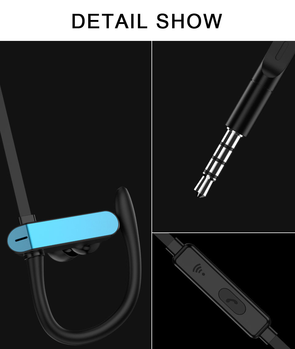Compatible avec les écouteurs PTM TS27 Sport Running Anti-chute Oreillette Casque stéréo avec micro pour téléphone Xiaomi universel