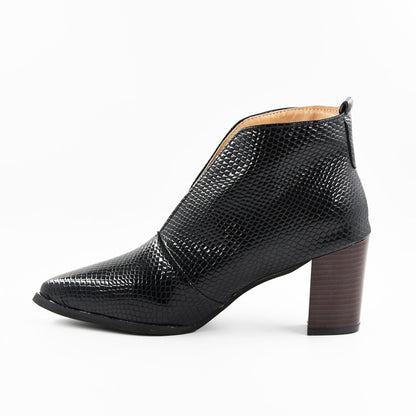 Zapato casual de tacón medio con punta cuadrada estilo retro y talla grande