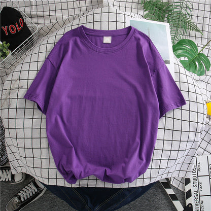 Hong Kong Style Men’s Solid T-Shirt – Loose Mid-Sleeve | S–5XL