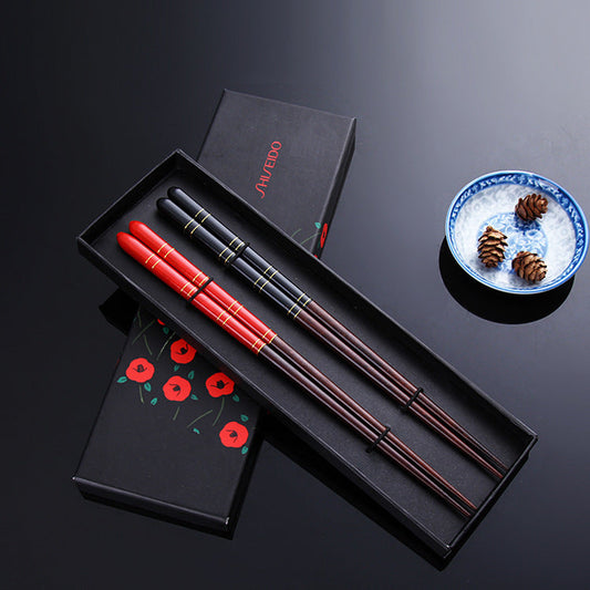 Coffret cadeau de baguettes en bois, série couple de style chinois