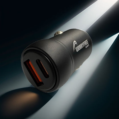 30W Dual Port Car Charger, Black