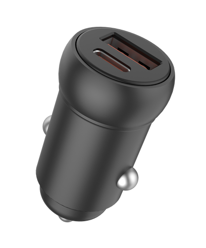 30W Dual Port Car Charger, Black