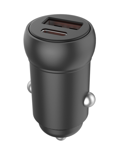 30W Dual Port Car Charger, Black