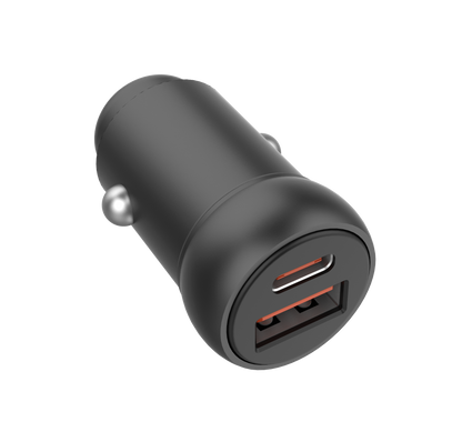 30W Dual Port Car Charger, Black