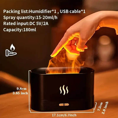 Simulated Flame Aroma Diffuser & Ultrasonic Cool Mist Maker – LED Bonfire Humidifier
