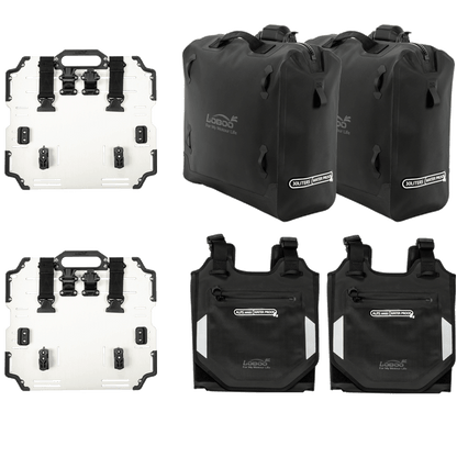 LOBOO Inflatable Motorcycle Side Bag Set – ALPS Series Waterproof Travel Saddle Bags (Available in 23L, 30L, or Mixed 23L+30L Options)