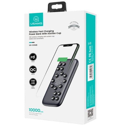 Suction cup wireless mobile phone charger power bank