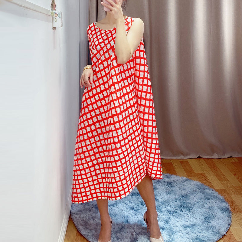 Vestido de talla grande con falda suelta e irregular