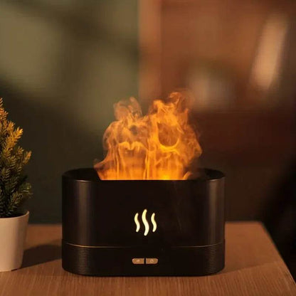 Simulated Flame Aroma Diffuser & Ultrasonic Cool Mist Maker – LED Bonfire Humidifier