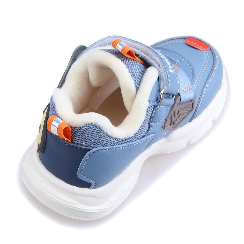 Chaussures de sport chaudes en coton à fibres courtes, chaussures fonctionnelles matelassées pour bébé
