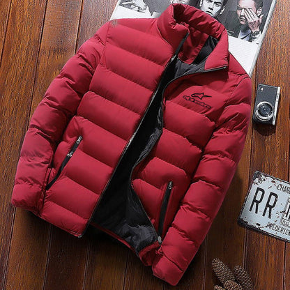 Chaqueta de hombre de invierno con estrellas y cuello levantado