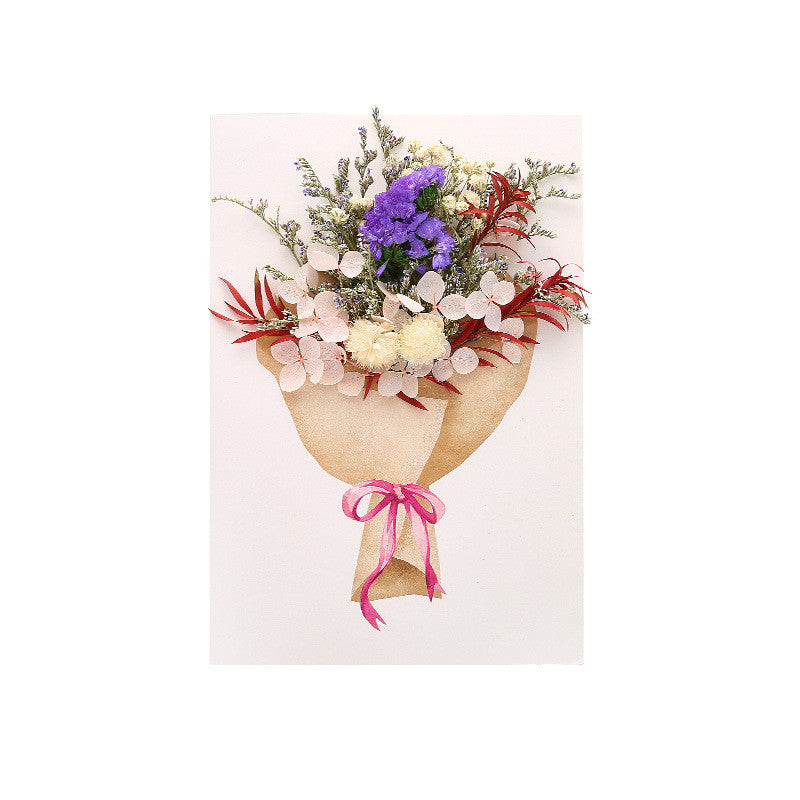 Material de bricolaje para tarjetas de felicitación con flores secas