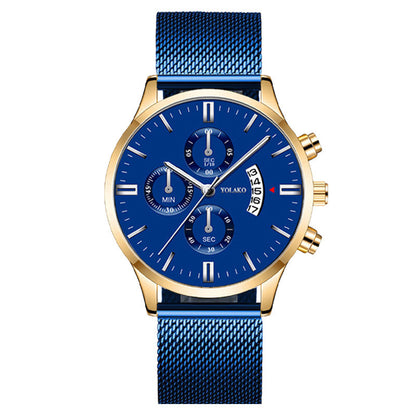 Fashion Calendar Six-pin Three-eye Men's Watch
