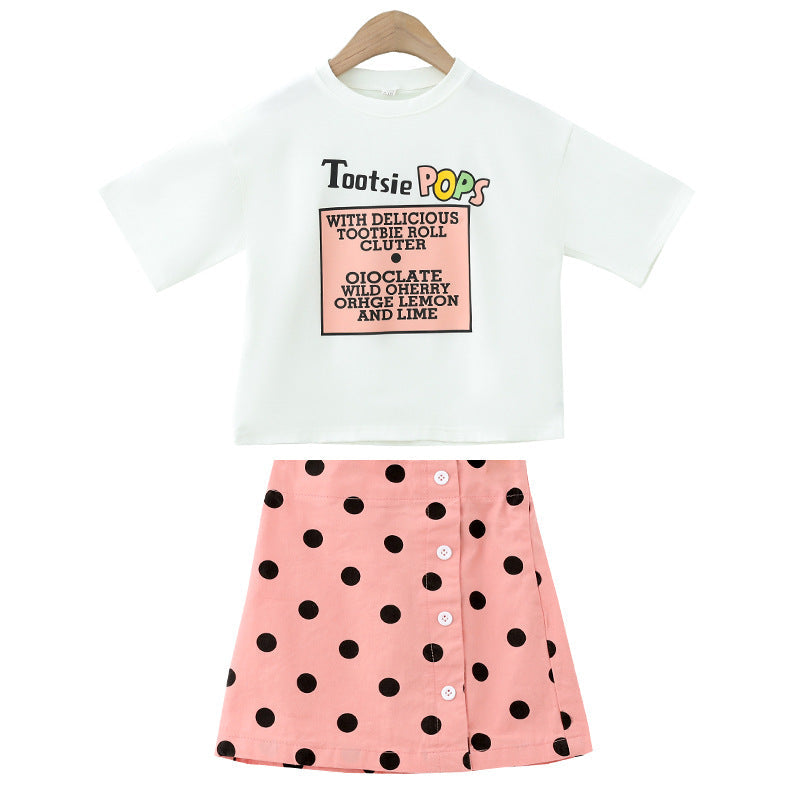 Ensemble deux pièces fille t-shirt manches courtes
