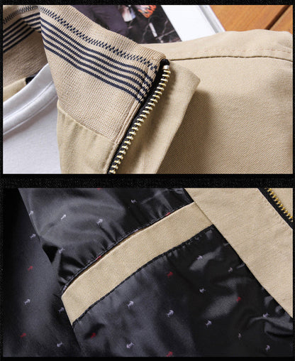Men's casual plus size plus velvet padded stand collar jacket