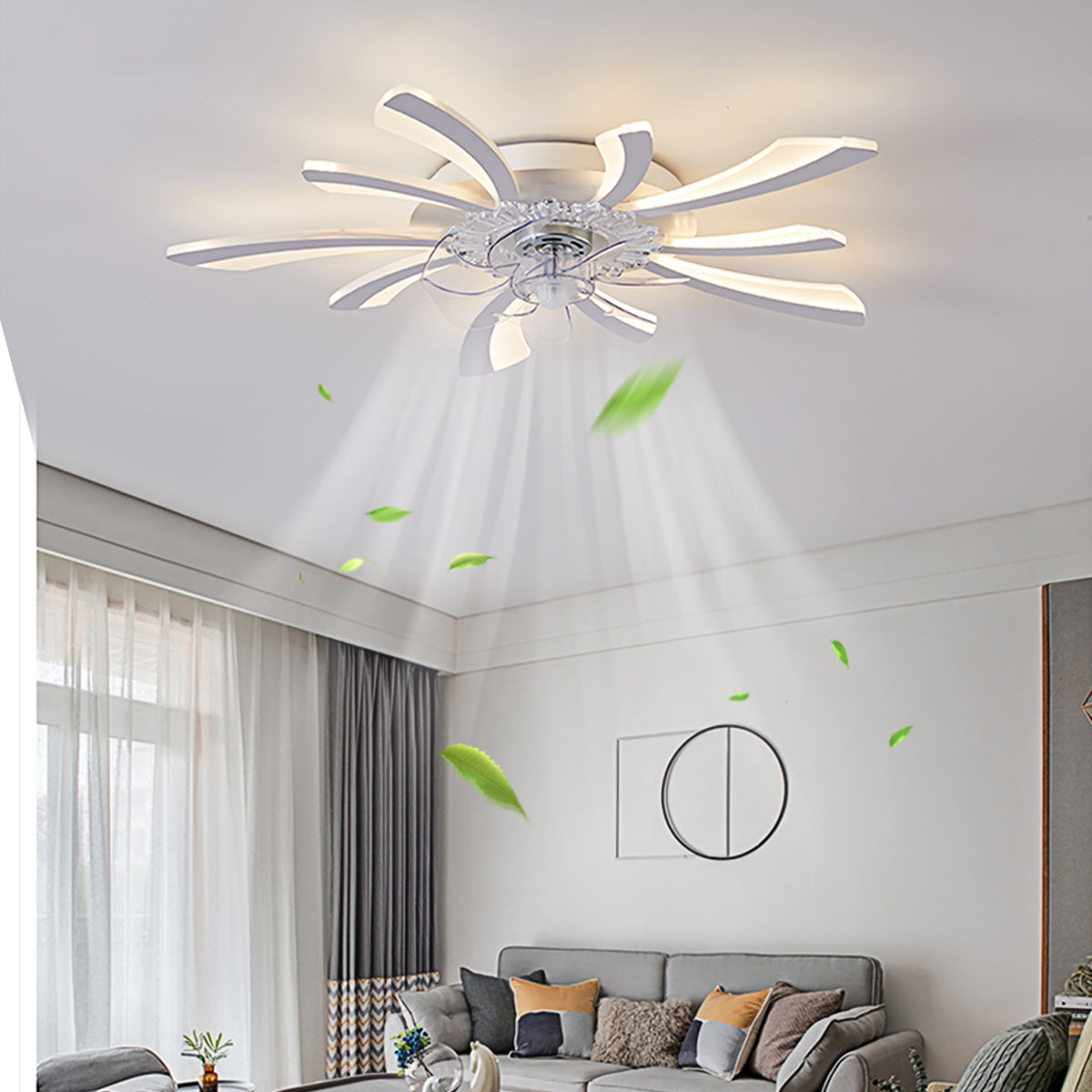 Lámpara de techo con ventilador moderna y sencilla para dormitorio, silenciosa, para sala de estar