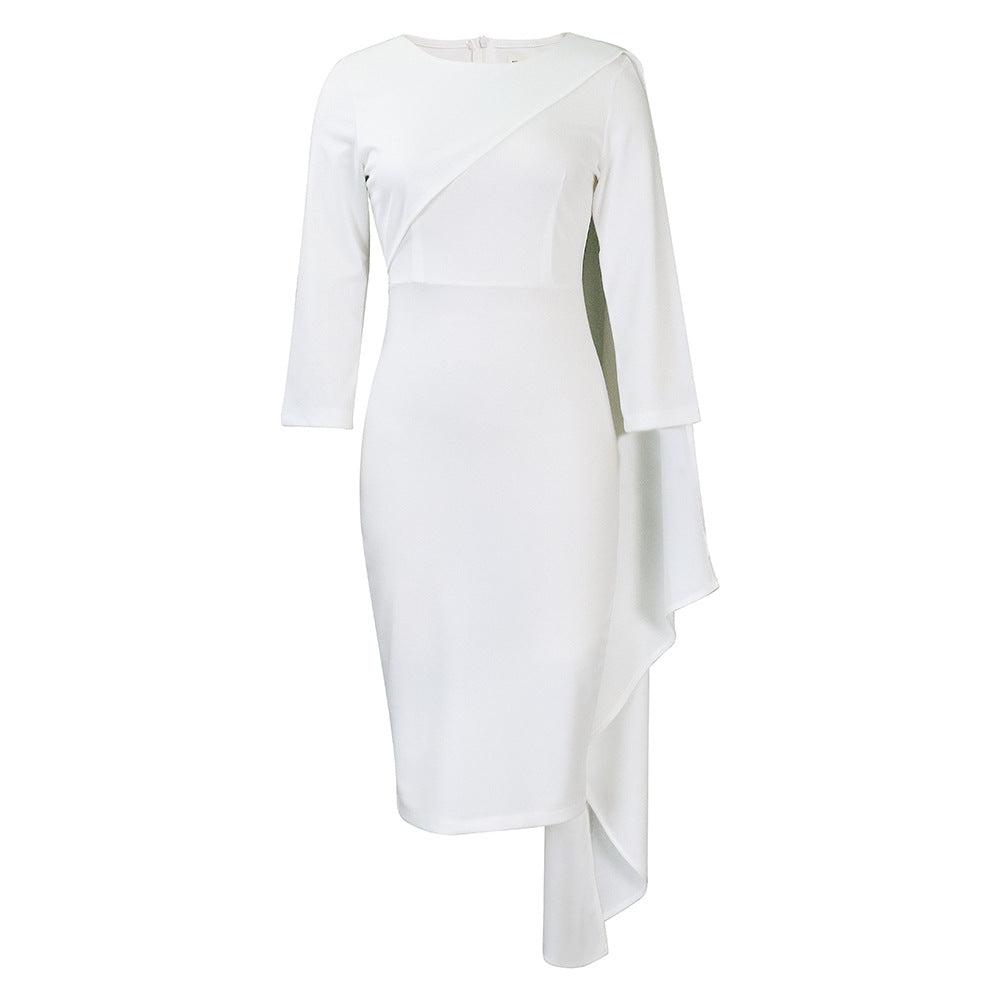 Nouvelle robe de style européen et américain, pure couleur, colis hanche, grande taille africaine