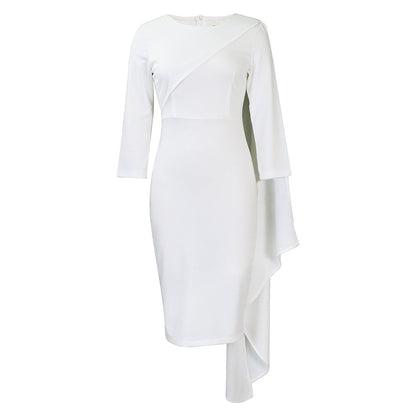 Nouvelle robe de style européen et américain, pure couleur, colis hanche, grande taille africaine