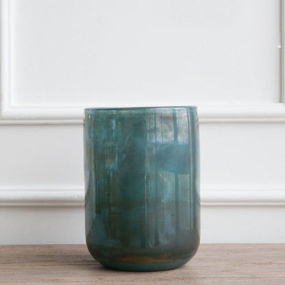 European and American Retro Blue Glass Large Vase