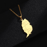 Stylish And Personalized Titanium Steel Smooth Golden Grenada Map