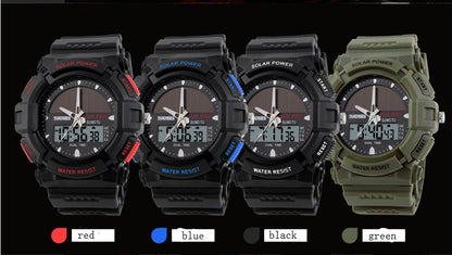 Solar Sport Watch – Waterproof Double Display for Outdoor & Everyday Wear