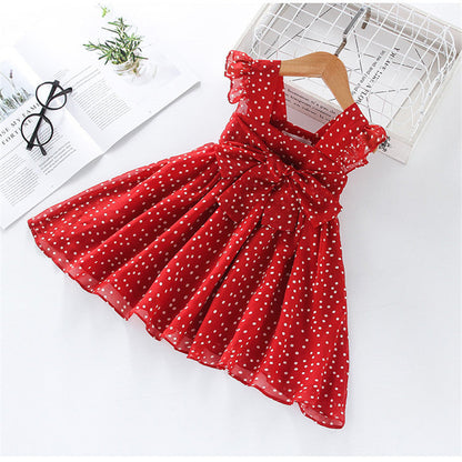 Robe de princesse en mousseline à pois pour enfants