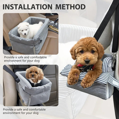 Center Console Dog Car Seat for Small Dogs – Comfort Travel Carrier Bed
