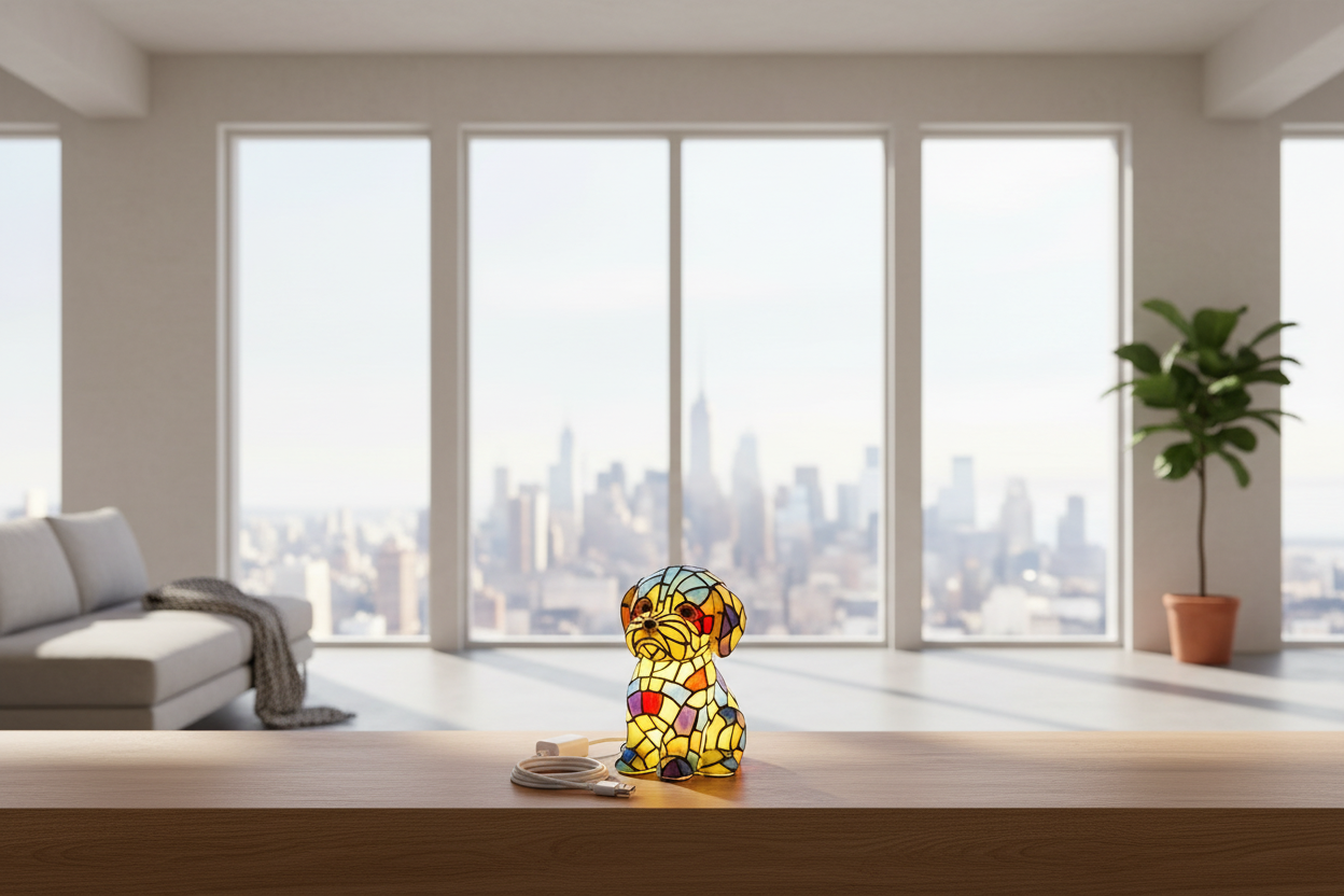 Artistic Resin Figurine Table Lamp with Warm Ambient LED Light
