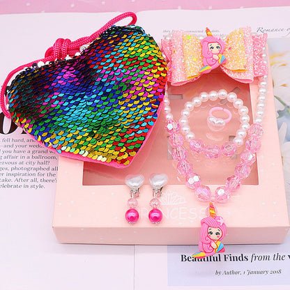 Ensemble de bijoux collier et bracelet queue de sirène pour enfants