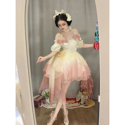 Robe Lolita fleur en trois dimensions sirène douce pour fille