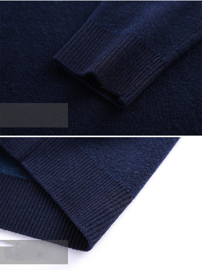 Men's Jacquard Loose Plus Size Wool Sweater