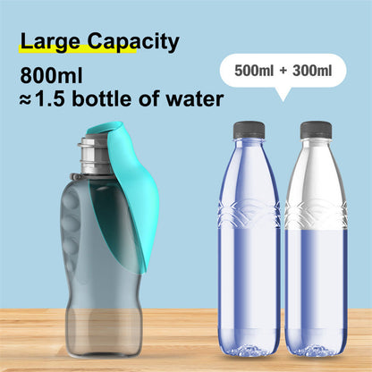 Botella de agua de 800ml para perros, portátil, de alta capacidad, a prueba de fugas, cuenco plegable para beber, para Golden Retriever, suministros para paseos al aire libre, productos para mascotas