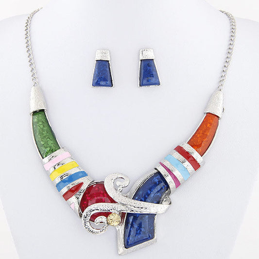 Vintage colored gemstone necklace set